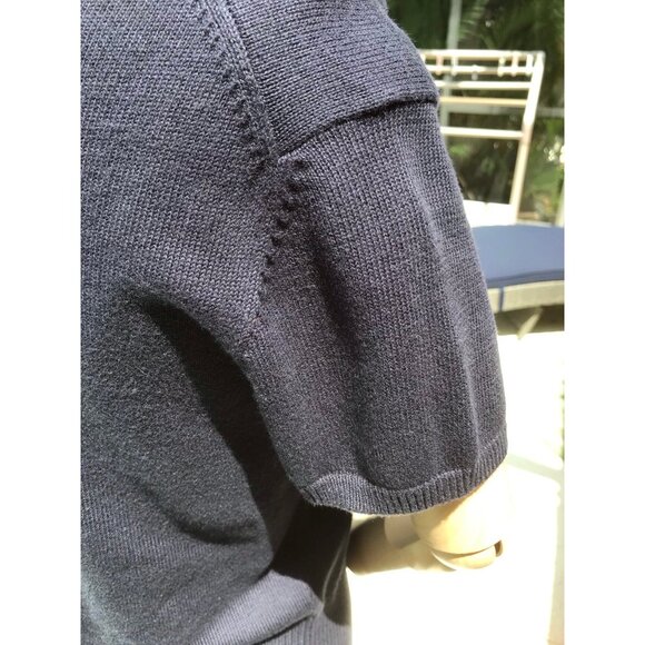 Tommy Hilifiger Navy Short Sleeve Light Weight Sweater Size L - Picture 6 of 8